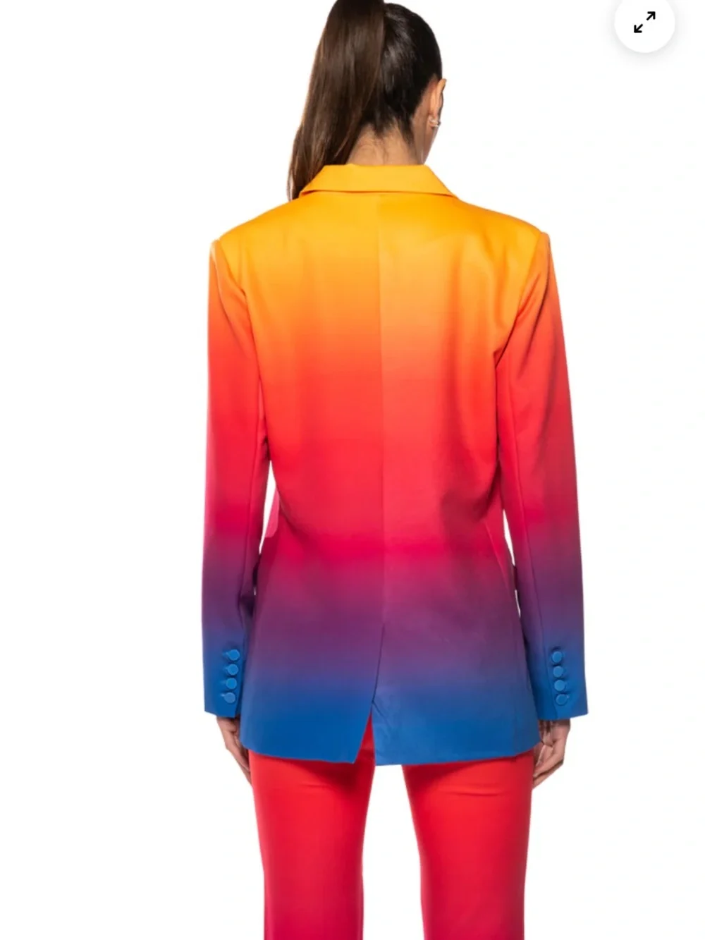 AKIRA Sunset Ombre Blazer in Orange, Pink & Blue - Picture 7 of 14